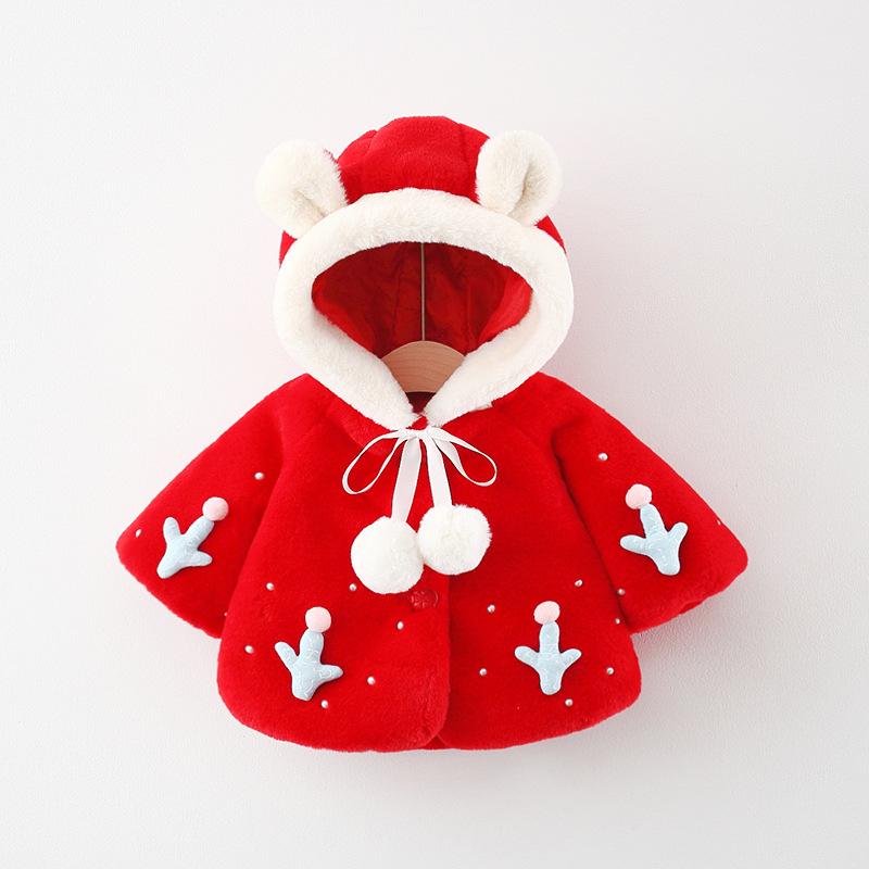 Palton rosu ciucurei