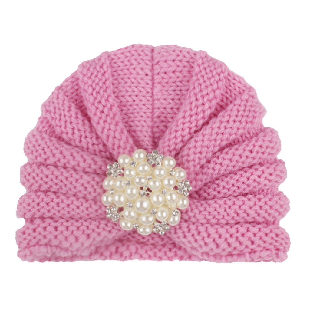 Turban roz cu margelute